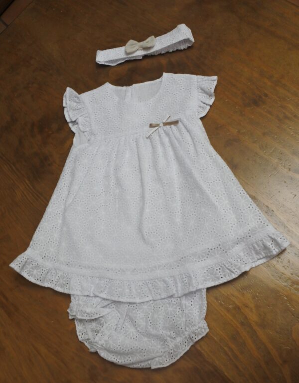Vestido blanco troquel niña - Imagen 2